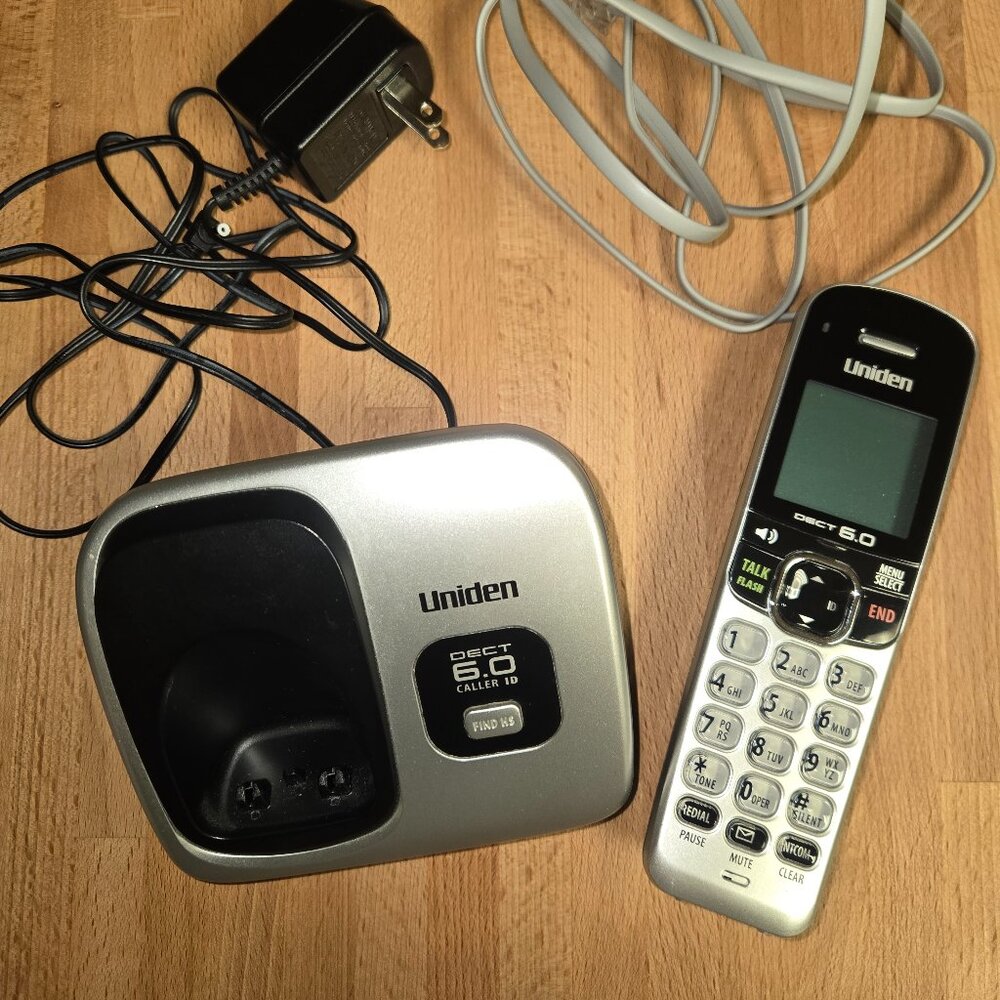 Uniden D1660 DECT 6.0 Caller ID Digital Cordless Phone Handset Base Charging Cor